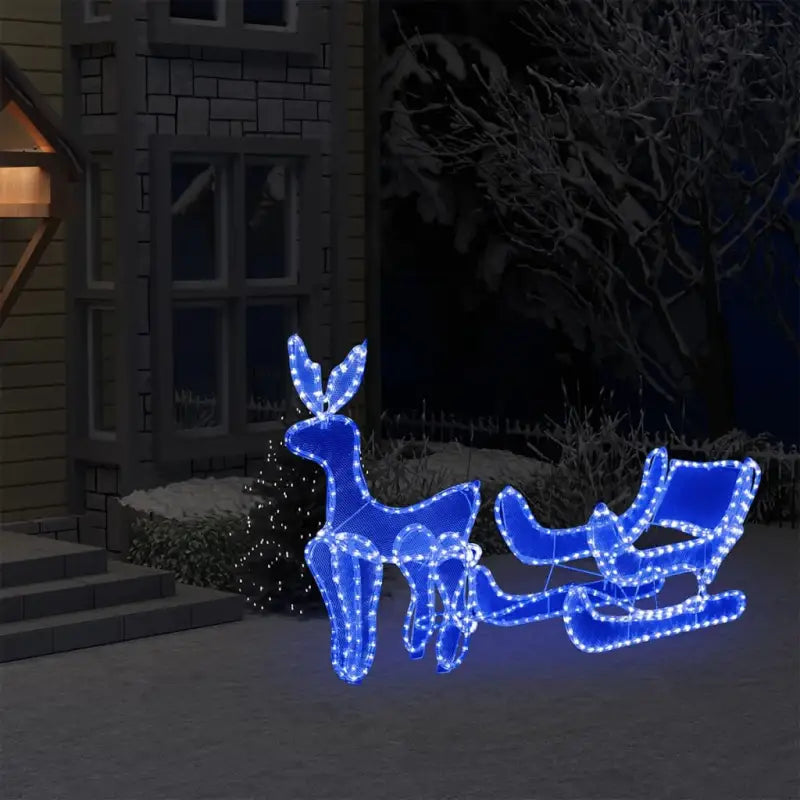 Kerstverlichting in rendier en slee voor zowel binnen als buiten decoratie - Blauw / 120 x 63 cm / 1 - Kerstverlichting