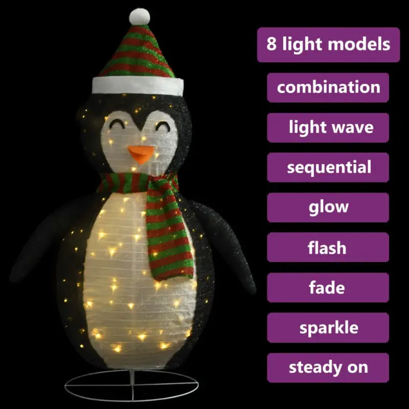 Kerstverlichting Pinguïn met Dikke Stof en Lange Verlengkabel - 120 cm / 1 - Kerstverlichting