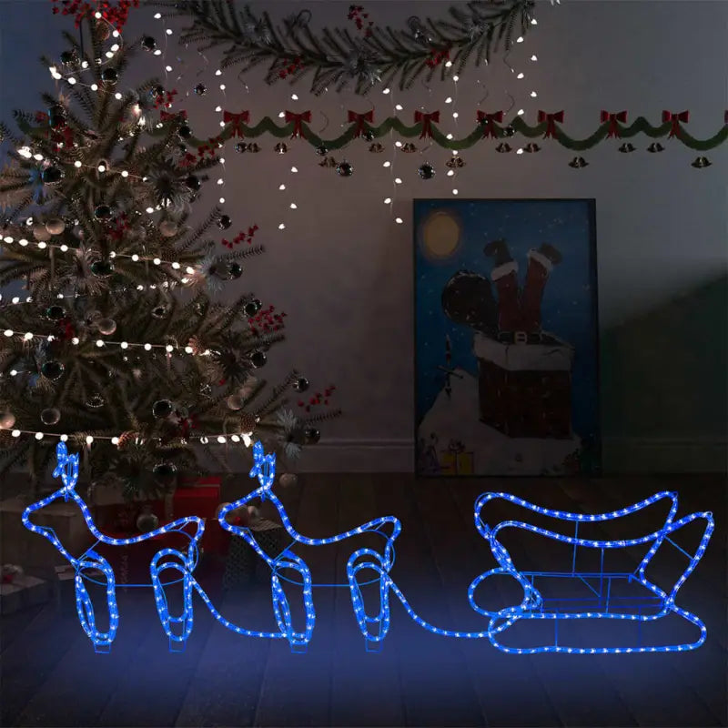 Kerstverlichting Waterdicht IP44 voor een feestelijk huis - Blauw / 1 / Twee rendieren met een slee - Kerstverlichting