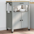 Keukentrolley van massief grenenhout met vintage uitstraling - Grijs / 60 x 40 x 90 cm - Keukentrolleys