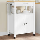 Keukentrolley van massief grenenhout met vintage uitstraling - Wit / 60 x 40 x 90 cm - Keukentrolleys