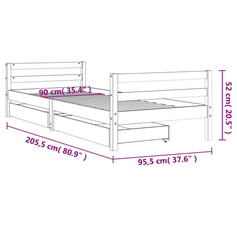 Kinderbed van massief grenenhout met elegant en tijdloos design - Peuter- & kinderbedden