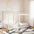 Kinderbed van massief grenenhout voor duurzaamheid en ruimtebesparing - Wit / 90 x 200 cm - Bedden & bedframes