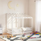Kinderbed van massief grenenhout voor duurzaamheid en ruimtebesparing - Wit / 80 x 160 cm - Bedden & bedframes
