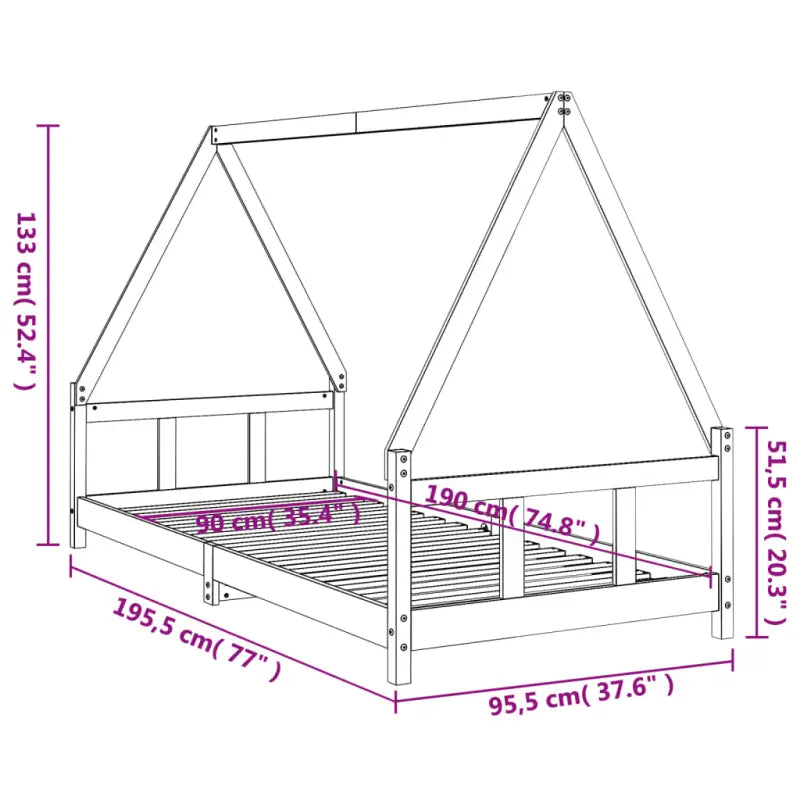 Kinderbed van massief grenenhout voor een plezierige slaapkamer - Peuter- & kinderbedden