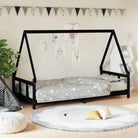 Kinderbed van massief grenenhout voor een plezierige slaapkamer - Zwart / 90 x 200 cm - Peuter- & kinderbedden