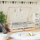 Kinderbed van massief grenenhout voor een vrolijke slaapplek - Naturel / 80 x 160 cm - Peuter- & kinderbedden
