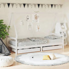 Kinderbed van massief grenenhout voor een vrolijke slaapplek - Wit / 90 x 200 cm - Peuter- & kinderbedden