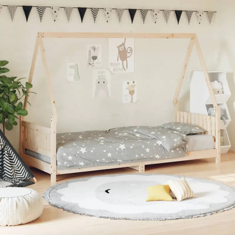 Kinderbed van massief grenenhout voor kleintjes - Naturel / 80 x 200 cm - Peuter- & kinderbedden