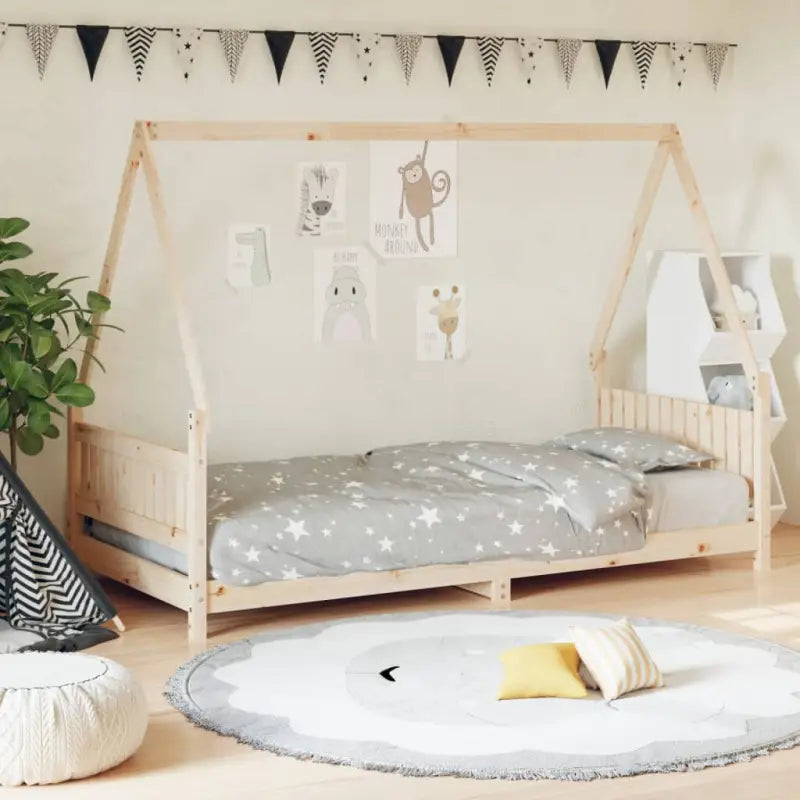 Kinderbed van massief grenenhout voor kleintjes - Naturel / 90 x 200 cm - Peuter- & kinderbedden