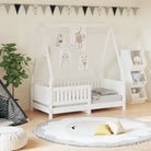 Kinderbed van massief grenenhout voor kleintjes - Wit / 70 x 140 cm - Peuter- & kinderbedden