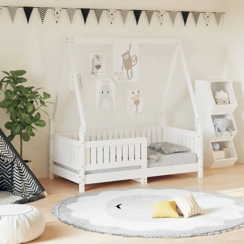 Kinderbed van massief grenenhout voor kleintjes - Wit / 70 x 140 cm - Peuter- & kinderbedden
