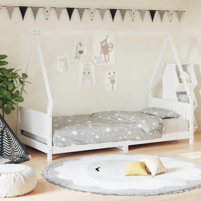 Kinderbed van massief grenenhout voor kleintjes - Wit / 90 x 190 cm - Peuter- & kinderbedden