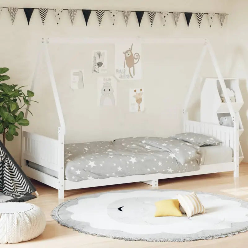 Kinderbed van massief grenenhout voor kleintjes - Wit / 90 x 200 cm - Peuter- & kinderbedden