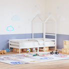 Kinderbedhuisje met open zijdeur in massief grenenhout - Wit / 98 x 70 x 176.5 cm - Accessoires voor bedden