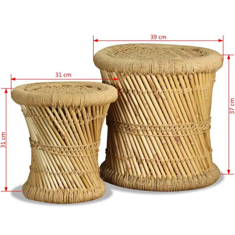 Klapstoelen en krukken levering bevat natuurlijke bamboe set - Bruin / 2 - Klapstoelen & krukken