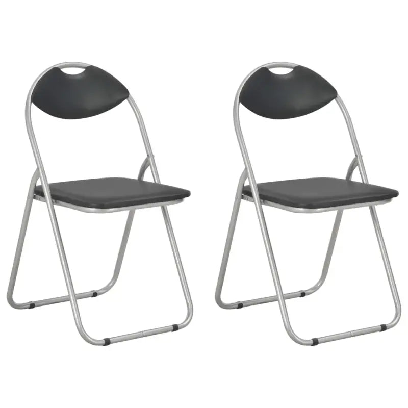 Klapstoelen set voor eetkamer montage vereist levering bevat - Zwart / 2 - Eetkamerstoelen