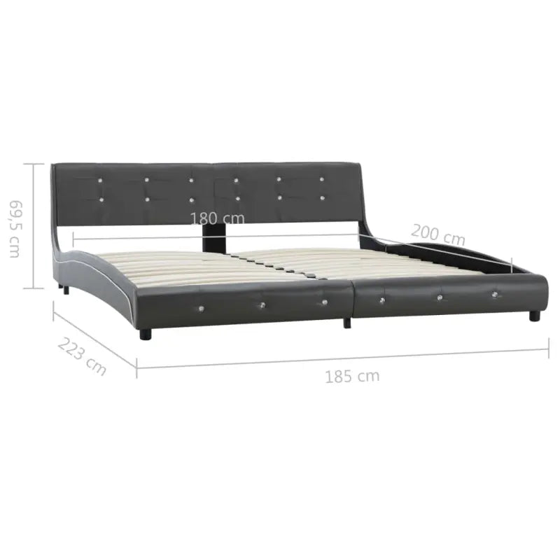 Klassiek bedframe met elegante charme en stalen poten - Grijs / 180 x 200 cm - Bedden & bedframes