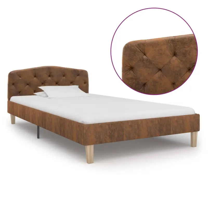 Klassiek bedframe met gepoedercoat stalen poten en elegante charme - Bruin / 90 x 200 cm - Bedden & bedframes