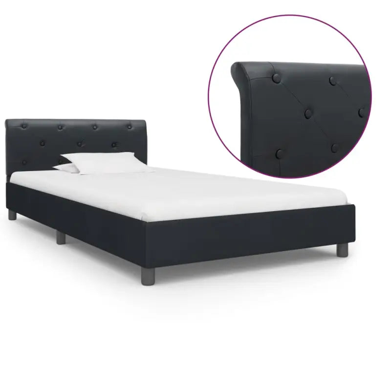 Klassiek bedframe met gepoedercoat stalen poten voor elegante slaapkamers - Zwart / 90 x 200 cm - Bedden & bedframes