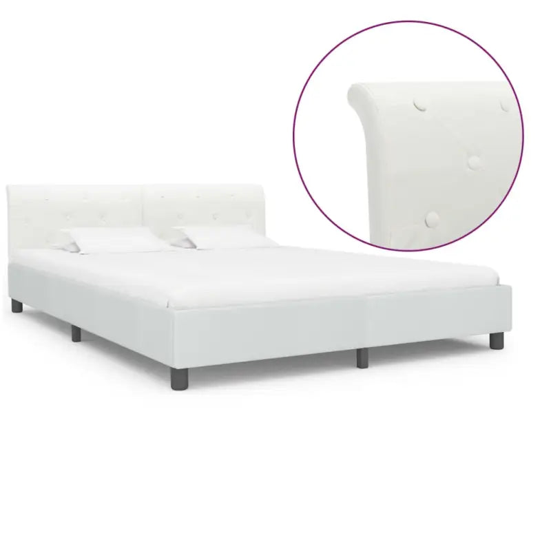 Klassiek bedframe met gepoedercoat stalen poten voor elegante slaapkamers - Wit / 160 x 200 cm - Bedden & bedframes