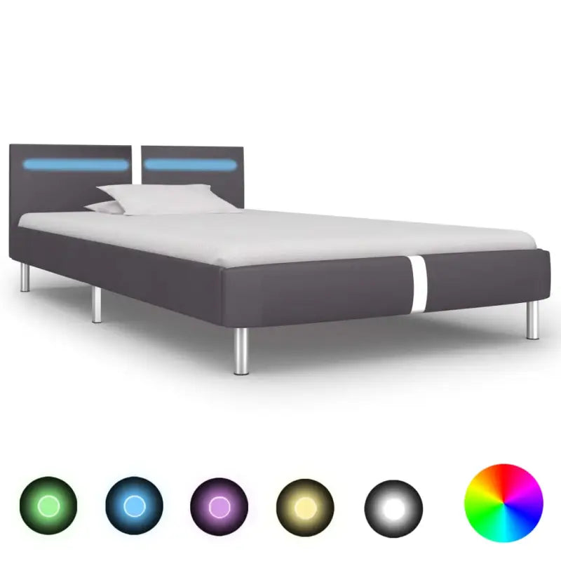 Klassiek bedframe met kleurveranderende LED-verlichting - Grijs / 90 x 200 cm - Bedden & bedframes