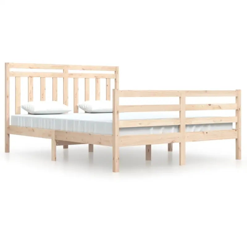 Klassiek bedframe met massief grenenhout en multiplex lattenbodem - Bedden & bedframes