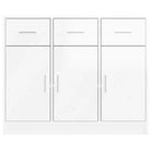 Klassiek dressoir in bewerkt hout met hoogglans wit afwerking - Dressoirs & buffetkasten