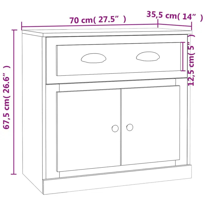Klassiek dressoir in bewerkt hout met hoogglans wit afwerking - Dressoirs & buffetkasten