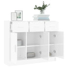 Klassiek dressoir in bewerkt hout met hoogglans wit afwerking - Dressoirs & buffetkasten