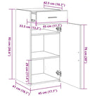 Klassiek dressoir in grijs Sonoma van bewerkt hout - Dressoirs & buffetkasten