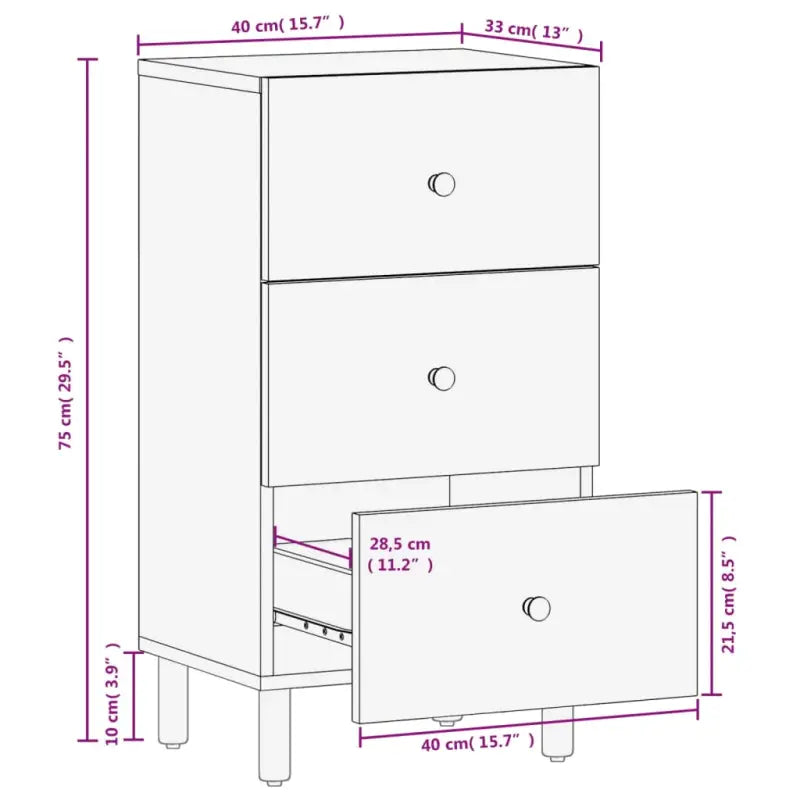 Klassiek dressoir in massief mangohout met tijdloze uitstraling - Dressoirs & buffetkasten