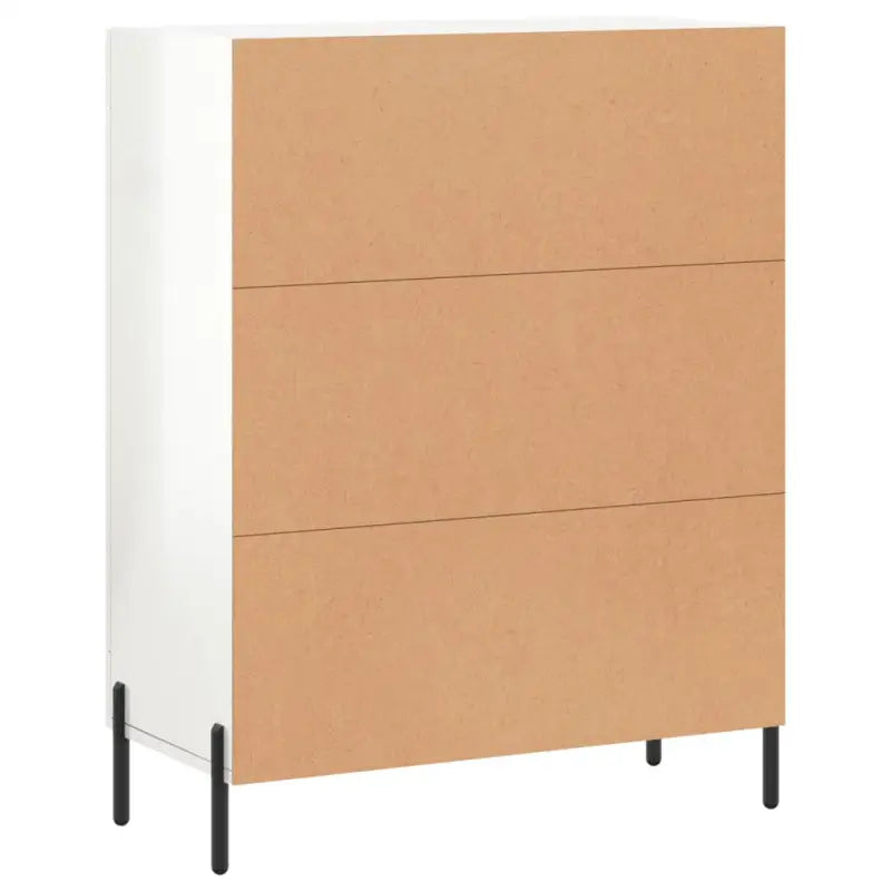 Klassiek dressoir met bewerkt hout en ijzeren poten in hoogglans wit - Dressoirs & buffetkasten