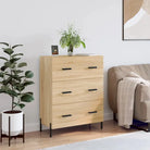Klassiek dressoir met bewerkt hout en metalen pootjes voor een tijdloze uitstraling - Sonoma eiken / 1 - Dressoirs &