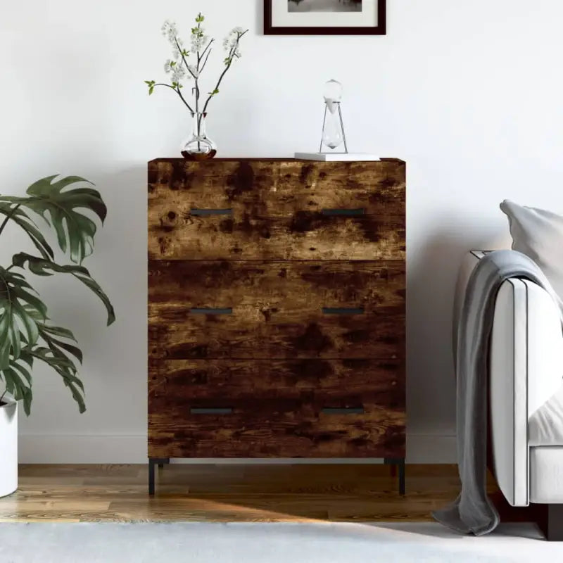 Klassiek dressoir met bewerkt hout en metalen pootjes - Dressoirs & buffetkasten