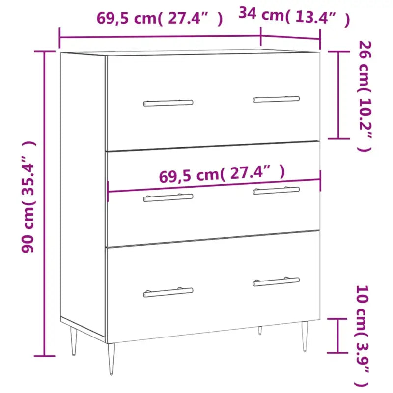 Klassiek dressoir met bewerkt hout en metalen pootjes - Dressoirs & buffetkasten