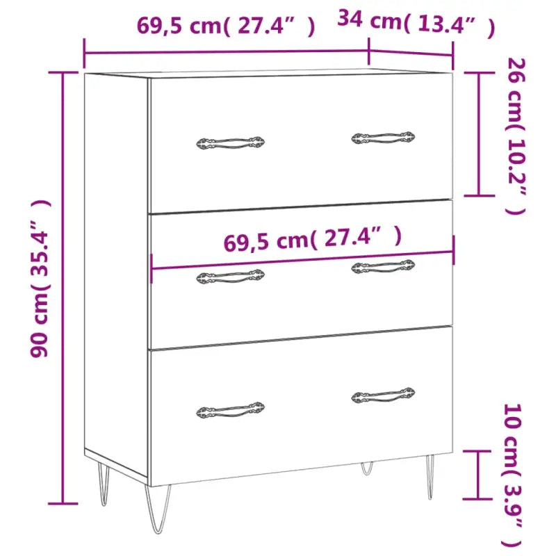 Klassiek dressoir met bewerkt hout en metalen pootjes - Dressoirs & buffetkasten