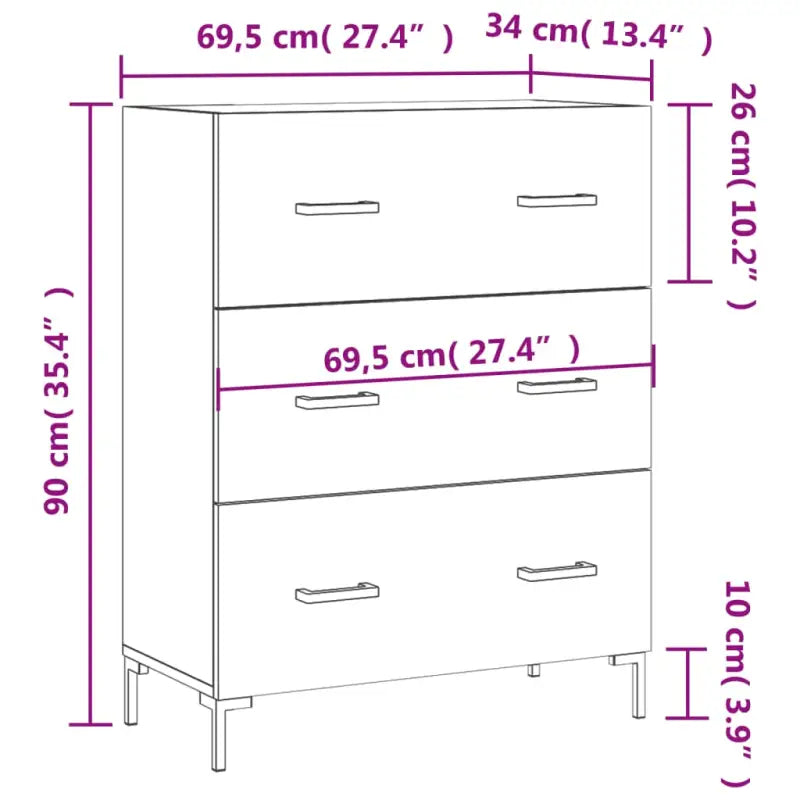 Klassiek dressoir met bewerkt hout en metalen pootjes - Dressoirs & buffetkasten