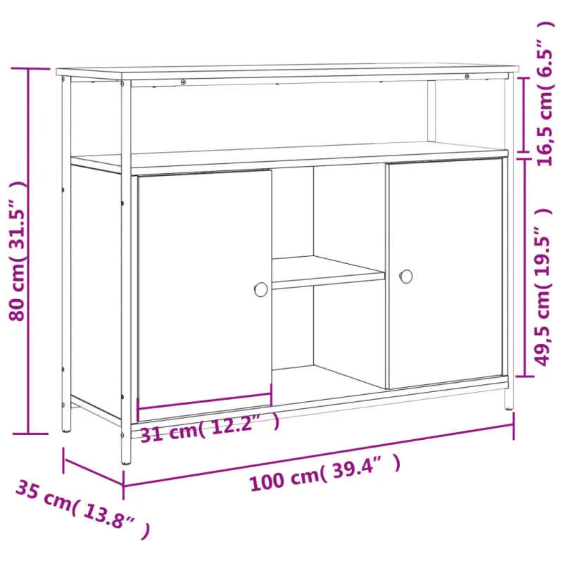 Klassiek dressoir met bewerkt hout en verstelbare poten - Dressoirs & buffetkasten