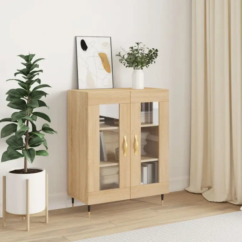 Klassiek Dressoir met Glas in Bewerkt Hout Grijs Sonoma Conducto - Sonoma eiken / 1 - Dressoirs & buffetkasten