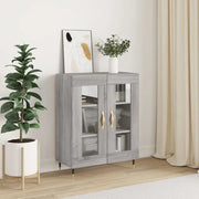 Klassiek Dressoir met Glas in Bewerkt Hout Grijs Sonoma Conducto - Dressoirs & buffetkasten