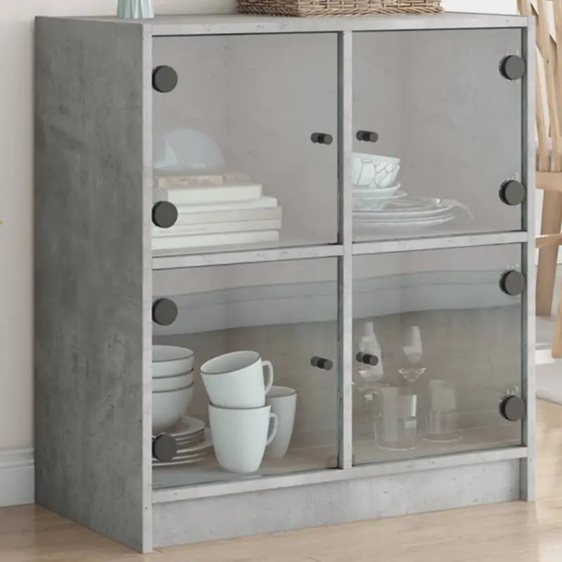 Klassiek dressoir met glazen deuren en duurzame bewerkte houtlook - Dressoirs & buffetkasten