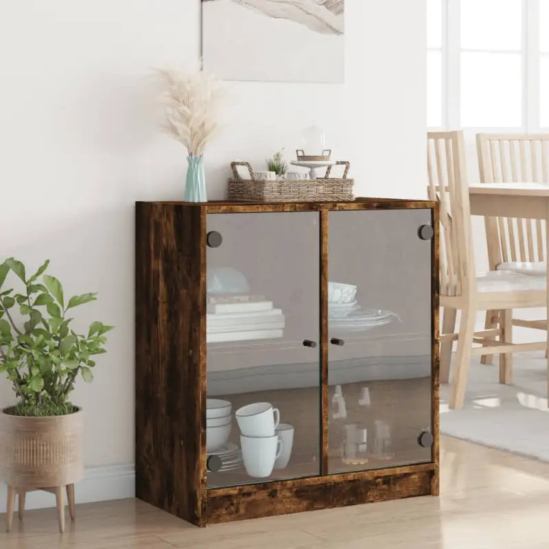 Klassiek dressoir met glazen deuren van duurzaam bewerkt hout - Dressoirs & buffetkasten