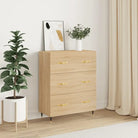 Klassiek dressoir met metalen pootjes in grijs Sonoma van bewerkt hout - Sonoma eiken / 1 - Dressoirs & buffetkasten