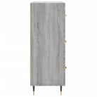 Klassiek dressoir met metalen pootjes in grijs Sonoma van bewerkt hout - Dressoirs & buffetkasten