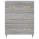 Klassiek dressoir met metalen pootjes in grijs Sonoma van bewerkt hout - Dressoirs & buffetkasten