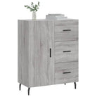 Klassiek dressoir van bewerkt hout in grijs sonoma stijl - Dressoirs & buffetkasten