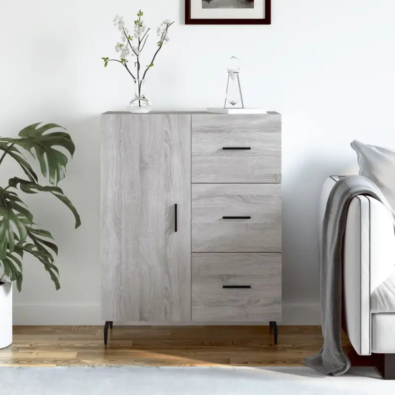 Klassiek dressoir van bewerkt hout in grijs sonoma stijl - Dressoirs & buffetkasten
