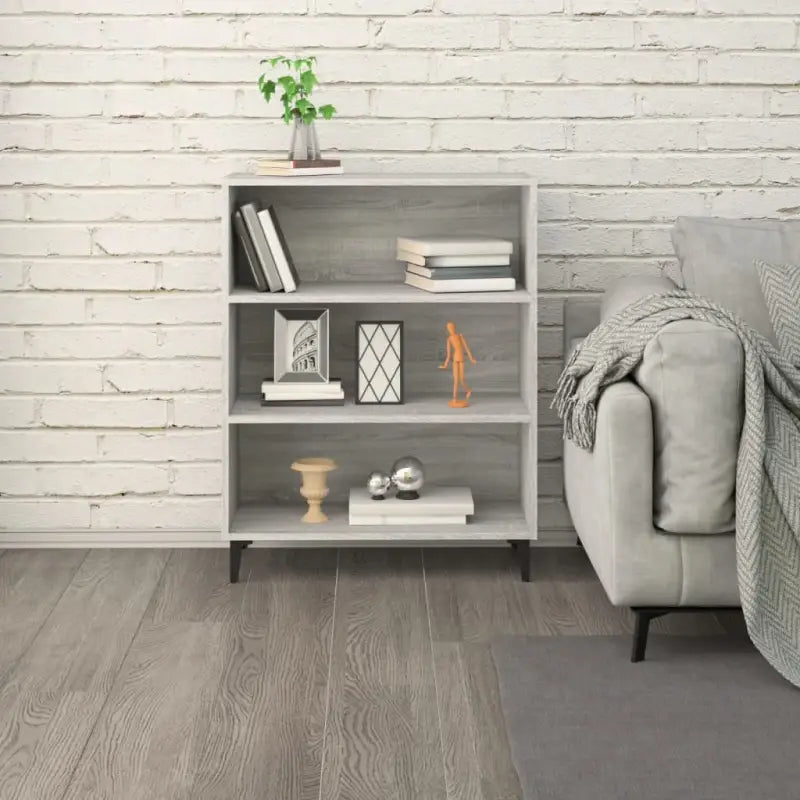 Klassiek dressoir van bewerkt hout in grijs sonoma uitvoering - Dressoirs & buffetkasten