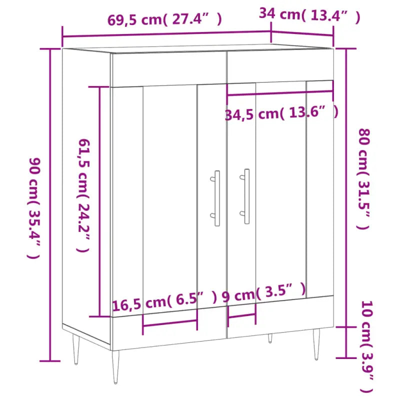Klassiek dressoir van bewerkt hout met glazen details - Dressoirs & buffetkasten